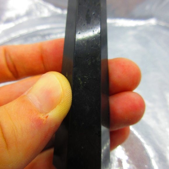 Black Tourmaline Polished Tower Generator Crystal Meditation Tool - Picture 6 of 7